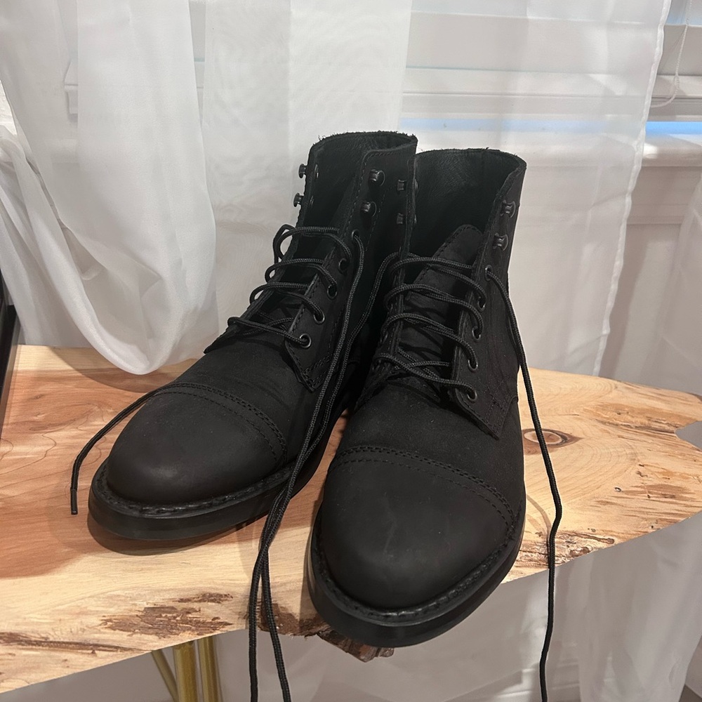 Thursday Captain Black Leather Boots